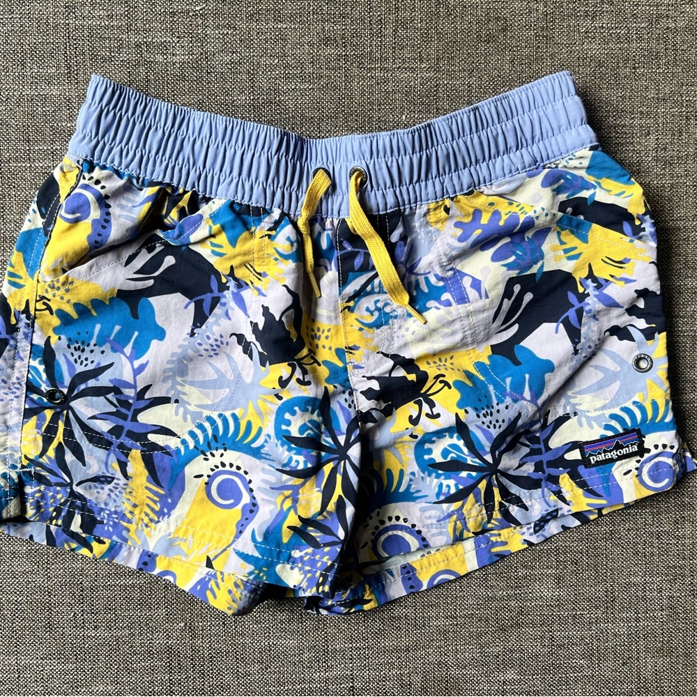 Like New Patagonia Kids Shorts - Blue and Yellow